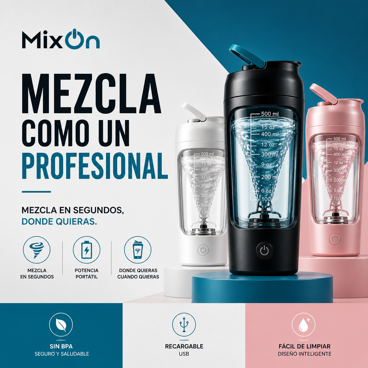 Vaso Eléctrico Portátil Profesional - MixOn
